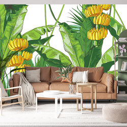 วอลเปเปอร์ภาพพิมพ์ ภาพต้นกล้วย สไตล์โทรปิคอล TPC-0045
