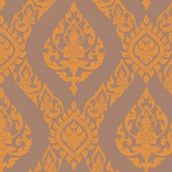 วอลเปเปอร์ลายไทย ลายเทพพนม เทา-ทอง 099-11