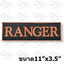 ป้าย RANGER /สีน้ำตาล-ตีนตุ๊กแก /(11x3.5นิ้ว)