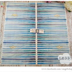 กระดาษแนปกิ้นยุโรป, ลายเรือกระดาษ, ลายเรือ, ลาย Paper Boat, ลายทะเล, ลายเรือกระดาษกับคลื่นทะเล, ลายทะเลเป็นแถบสี, ลายโทนสีฟ้าขาว, ลายแนวทะเล