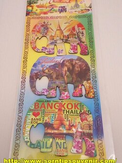 แผ่นแม่เหล็กติดดตู้เย็นช้างคละลาย THAILAND