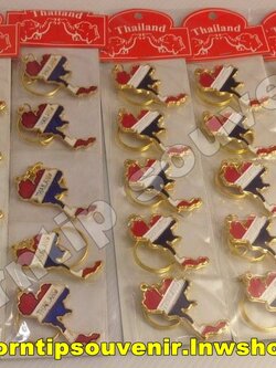 พวงกุญแจรูปประเทศไทยโลหะ