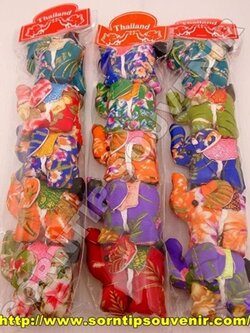 พวงกุญแจช้าง 4 ขาเล็ก ลายผ้าญี่ปุ่น ของที่ระลึกไทย