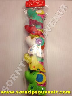 พวงกุญแจช้าง 4 ขาใหญ่หนัง PVC คละสีของที่ระลึกไทย