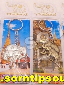 พวงกุญแจโลหะช้างคละลาย THAILAND