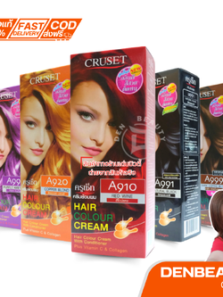 CRUSET Hair Colour Cream ครูเซ็ท ครีมย้อมผม ครบทุกเฉดสี 60ml.x60ml.