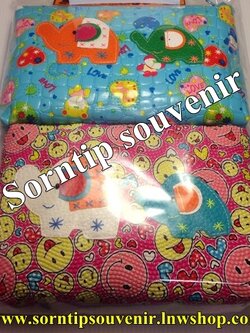 กระเป๋าช้างใส่ดินสอลายช้าง 2 ตัว ของที่ระลึกไทย