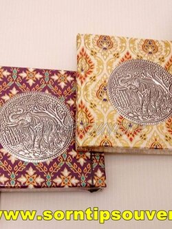 สมุดโน๊ตช้างลายผ้าไทยขนาดเล็ก