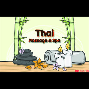 วอลเปแอร์ติดผนัง สติ๊กเกอร์ติดกระจก ตกแต่งร้านสปาไทย นวดไทย