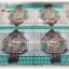 กระดาษแนปกิ้น ลายนาฬิกา poppo นาฬิกานกเด้ง พื้นหลังลายไม้ ขอบลายสก็อตสีเขียว