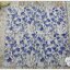 กระดาษแนปกิ้น ลายดอกไม้สีฟ้าน้ำเงินก้านสีดำ พื้นหลังสีขาว ลายคราม Flax plants, ลายโทนสีน้ำเงินขาว