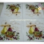 กระดาษแนปกิ้น ลายขวดน้ำมันมะกอก ผลมะกอก พื้นหลังสีขาว