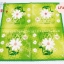 กระดาษแนปกิ้น ลายดอกไม้สีขาว พื้นหลังสีเขียว