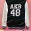 เสื้อกันหนาว เบสบอล สีดำ แขนขาว ลายตามสั่ง วงนักร้องเกาหลี AKB 48
