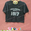 เสื้อยืด สีเทา/ขาว แขนสั้น ครึ่งตัวเอวลอย สกรีนตามสั่ง Chulalongkorn University 1917