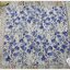 กระดาษแนปกิ้น ลายดอกไม้สีฟ้าน้ำเงินก้านสีดำ พื้นหลังสีขาว ลายคราม Flax plants, ลายโทนสีน้ำเงินขาว