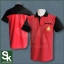เสื้อโปโล แดงเข้ม-ดำต่อบ่า ไฟป่า**