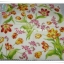 กระดาษแนปกิ้น ลายดอกไม้สีแดงเหลือง ส้ม พื้นหลังสีครีม