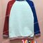 เสื้อเสวตเตอร์ สีขาว แขนยาวน้ำเงินข้างแดงข้าง คอน้ำเงิน กระเเป๋าอก สกรีนตามสั่ง เสื้อเปล่า