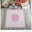 กระดาษแนปกิ้น, ลายลูกไม้สีขาวพื้นหลังสีชมพู, ลายลูกไม้สีครีม, ลายลูกไม้วงกลมในกรอบสี่เหลี่ยม, ลายหรูหรา, ลายหวานๆ