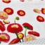 กระดาษแนปกิ้น ลายดอกไม้สีแดง พื้นหลังสีขาว