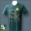 เสื้อยืดเขียวล้วน คอวี (ไม่หนุนไหล่)..
