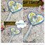 พัดเดคูพาจลายบ้านนกกับดอกไม้ , พัดหัวใจลายบ้านนก , พัดลายบ้านนก , พัดลายอีสเตอร์, พัดเดคูพาจ, พัดแฮนด์เมด, รหัส DBF017