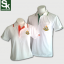 เสื้อโปโล สีขาว ปกขาวขลิบส้ม ปักตรากระทรวงทรัพย์**