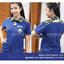 โปโลสีน้ำเงินปกลาย-ต่อบ่าหลัง ผ้าหนา /อุทยาน