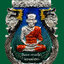 เหรียญปั๊มเสมาหลวงพ่อทวด พิมพ์หน้าเลื่อน หลังพญาครุฑ เนื้ออัลปาก้า ลงยาไล่สี น้ำเงิน ฟ้า เขียว รุ่นเลื่อนยศ เลื่อนตำแหน่ง ปี 2564 สวยงามมาก พร้อมกล่องเดิม