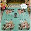 กระดาษแนปกิ้น, ลายซานต้าหมี, ลายหมี, ลายซานต้า, ลายซานตาคลอส, ลายรถโบราณ, ลายปีใหม่, ลายคริสต์มาส, ลายรถ, ลายเทศกาล, ลายหิมะตก, พื้นหลังสีฟ้าอมเขียว, ลายวินเทจ