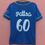 เสื้อเบสบอลผ้ากีฬาสีฟ้า ขลิบเหลือง สกรีน