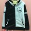 เสื้อรุ่นมีฮู้ดทูโทนขาวดำ ปักเลขรุ่น