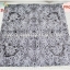 กระดาษแนปกิ้น ลายลูกไม้สีขาว พื้นหลังสีดำ พิมพ์นูน