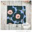 กระดาษแนปกิ้นยุโรป, ลายดอกไม้ , ลาย UNIKKO green blue โทนสีเขียว, ลายของ marimekko ดอกไม้สีเขียว, พื้นหลังสีฟ้า