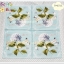 กระดาษแนปกิ้น ลายดอกไม้สีม่วง พื้นหลังสีฟ้า
