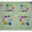 กระดาษแนปกิ้น ลาย Happy birth day to you พื้นหลังลายตารางสีเขียว