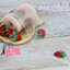 ริบบิ้นผ้าตาข่ายลายสตอรว์เบอร์รี่เลื่อม เย็บขอบ ขนาด 10 ซม.
