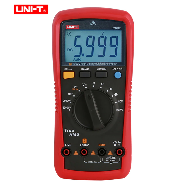 UNI-T UT892 2000V High Voltage Digital Multimeter 6000 Counts True RMS